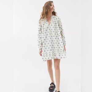 Urban Outfitters Jai Embroidered Long Sleeve Frock Dress Sz Small